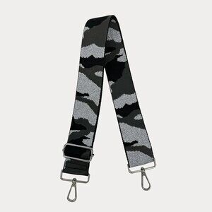 NEW! Ah•Dorned - messenger bag replacement strap. black and grey Camo